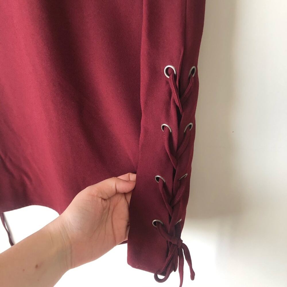 Cupcakes & Cashmere Burgundy Shift Dress Sleeveless Wine Red Purple Size Small - Picture 4 of 8